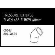 Marley Plain 45° Elbow 40mm - 801.40.45